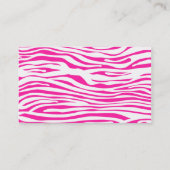 Carte De Visite Poster de animal de motif de rayure de zèbre de (Dos)