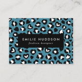 Carte De Visite Poster de animal, Léopard Bleu, Zones de Cheetah, (Devant)