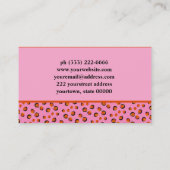 Carte De Visite poster de animal léopard rose vif (Dos)