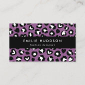 Carte De Visite Poster de animal, Léopard Violet, Spots De Cheetah (Devant)