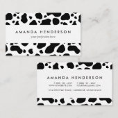 Carte De Visite Poster de animal noir et blanc de motif de taches (Devant / Derrière)