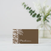 Carte De Visite Poster de animal Zebra Brown ; Palm (Debout devant)