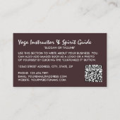 Carte De Visite Posture méditative, Instructeur de Yoga (Dos)