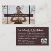 Carte De Visite Posture méditative, Instructeur de Yoga (Devant / Derrière)