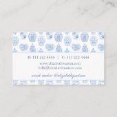 Carte De Visite Pot à gingembre bleu et blanc prépa (Dos)