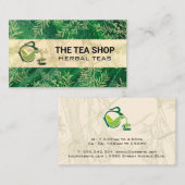 Carte De Visite Pot à thé pour | Feuilles de thé (Devant / Derrière)