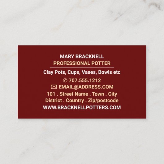 Carte De Visite Pot Ancien, Poterie, Poteries (Dos)