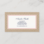 Carte De Visite Pot blanc élégant et Kraft en ruban bleu (Dos)