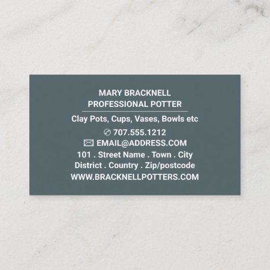 Carte De Visite Pot Conception, Poterie Store, Potters (Dos)