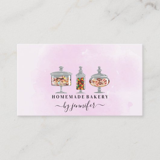 Carte De Visite Pot de boulangerie de bonbons Douceurs (Devant)