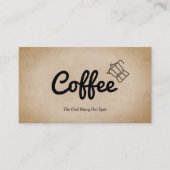 Carte De Visite Pot de café avec script café (Devant)
