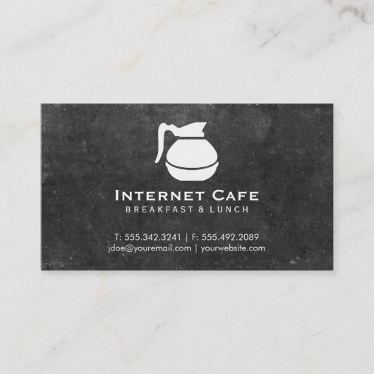 Carte De Visite Pot de café (blanc), ardoise (Devant)