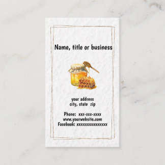 Carte De Visite Pot de miel et peigne de miel