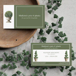 Carte De Visite Pot de plante élégant en aquarelle sur support en 