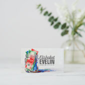 Carte De Visite Pot de verre peint rempli A87 (Debout devant)