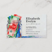 Carte De Visite Pot de verre peint rempli A87 (Dos)