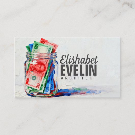 Carte De Visite Pot de verre peint rempli A87 (Devant)