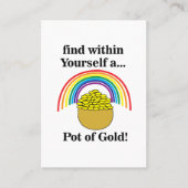 Carte De Visite Pot D'or En Vous-Même Saint-Patrick (Devant)