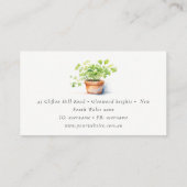 Carte De Visite Pot Herbe Persil Coriander Aquarelle Botanique (Dos)