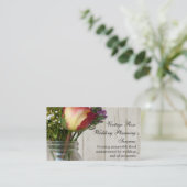 Carte De Visite Pot Mason avec Rose et Fleurs Sauvages (Debout devant)