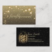 Carte De Visite Pot rougeoyant de lucioles avec des étoiles de (Devant / Derrière)
