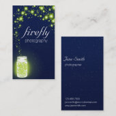 Carte De Visite Pot rougeoyant d'étoiles bleues de nuit de (Devant / Derrière)