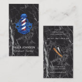 Carte De Visite Poteau barbé | Marbre noir (Devant / Derrière)