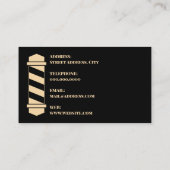 Carte De Visite Poteau de barbe tan et noir (Dos)