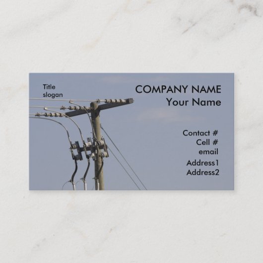 Carte De Visite poteau de ligne électrique (Devant)