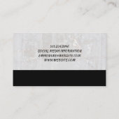 Carte De Visite Poteau en barbier | Blanc marbre (Dos)