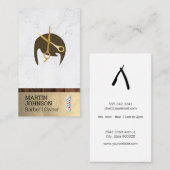 Carte De Visite Poteau en barbier | Ciseaux de barbier Cheveux élé (Devant / Derrière)