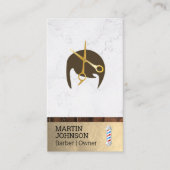 Carte De Visite Poteau en barbier | Ciseaux de barbier Cheveux élé (Devant)