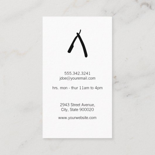 Carte De Visite Poteau en barbier | Ciseaux en barbier (Dos)