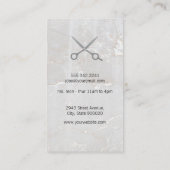 Carte De Visite Poteau en barbier | Pierre blanche | Ciseaux (Dos)