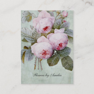 Carte De Visite Potelé botanique de roseraie anglaise vintage