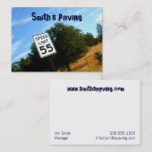 Carte de visite potelé de la limitation de vitesse (Devant / Derrière)