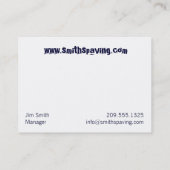 Carte de visite potelé de la limitation de vitesse (Dos)