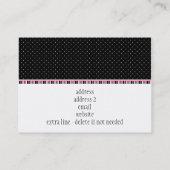 Carte de visite potelé de motel de sièste (Dos)