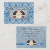 Carte de visite potelé de petit gâteau de damassé (Devant / Derrière)