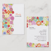 Carte de visite potelé de profil de dames de fleur (Devant / Derrière)