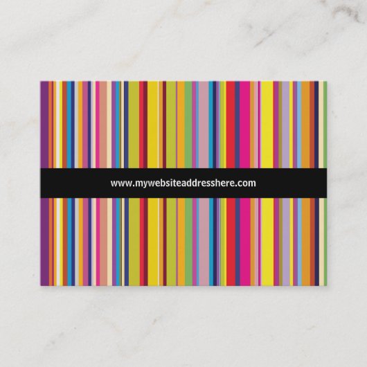 Carte de visite potelé rayé de site Web de rétro (Devant)