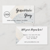 Carte De Visite Poterie artisanale Calligraphie moderne Logo Scrip (Devant / Derrière)