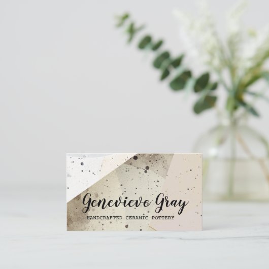 Carte De Visite Poterie artisanale Calligraphie moderne Script Art (Debout devant)