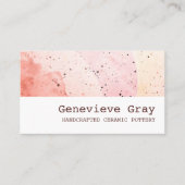Carte De Visite Poterie Artisanale Moderne Texture Propre Rosé Ros (Devant)