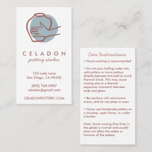 Carte De Visite POTERIE Céramiques Façon Main INSTRUCTIONS D'ENTRE