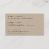 Carte De Visite Poterie de studio Céramique artisanale Poterie d'a (Dos)