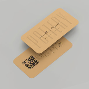 Carte De Visite Poterie moderne Artiste céramique Brown sucre Mono