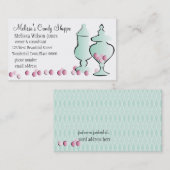 Carte De Visite Pots avec bonbons rose (Devant / Derrière)