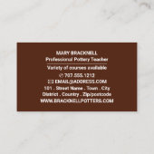 Carte De Visite Pots D'Argile, Cours De Poterie, Poteries (Dos)