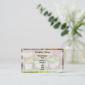 Carte De Visite Pots de fleurs avec des fleurs d'automne (Debout devant)